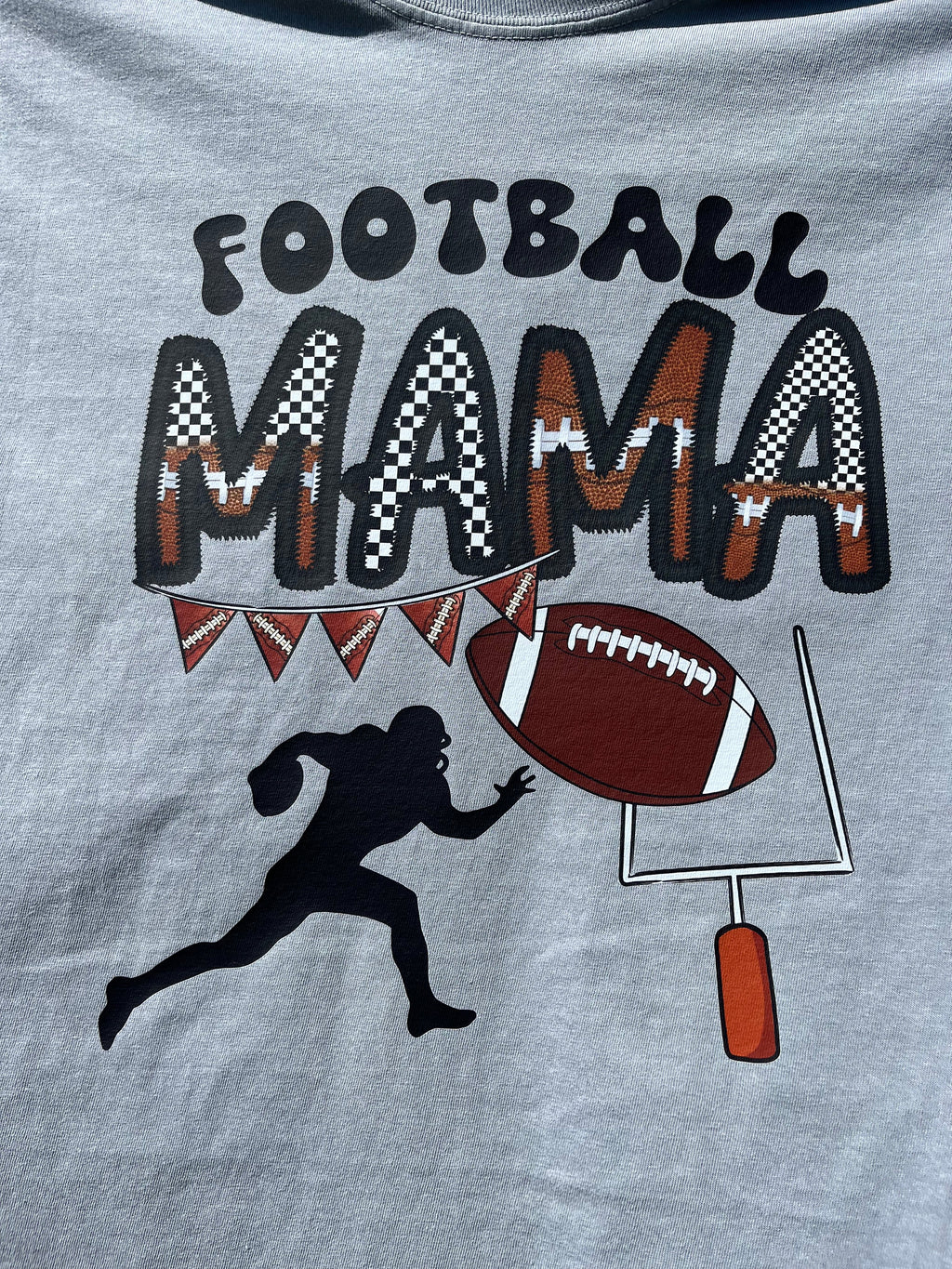 Football Mama on grey Comfort Colors T-shirt