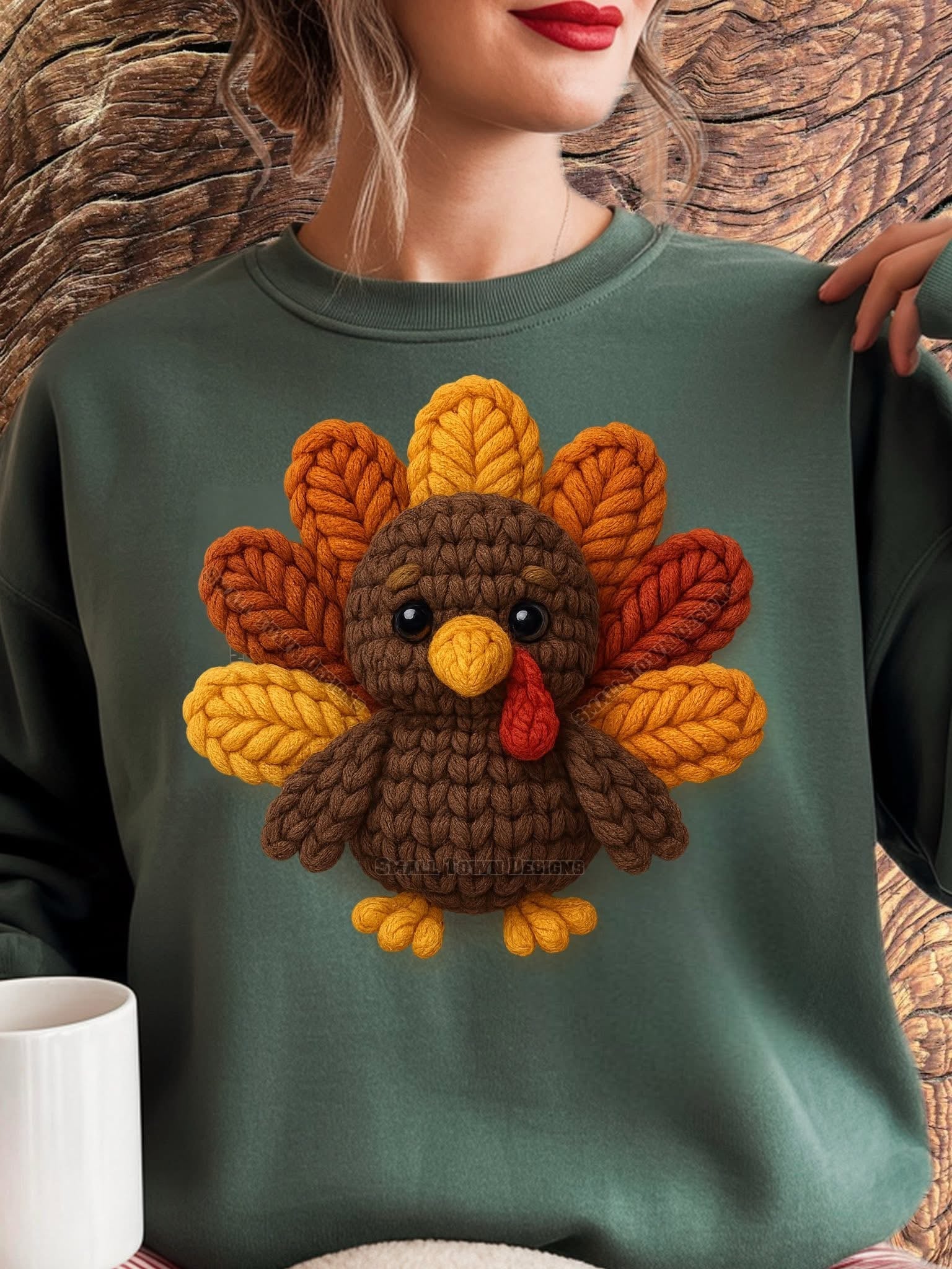 Faux Yarn Turkey DTF Transfer