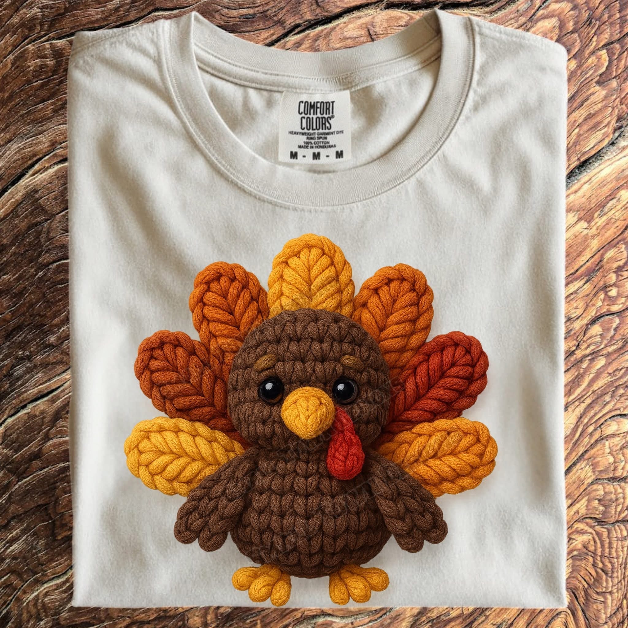 Faux Yarn Turkey DTF Transfer