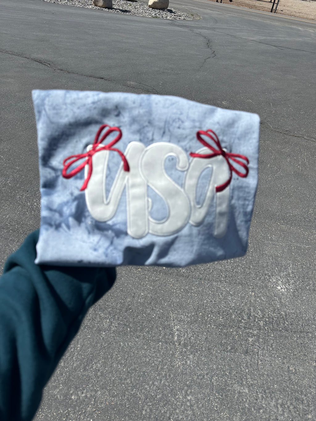 Embroidered USA with bows Comfort Colors T-Shirt