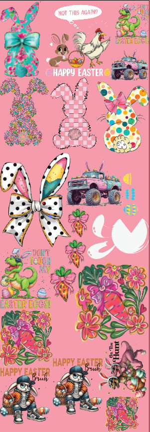 Easter Bunny Premade DTF Gang Sheet 21 x 60