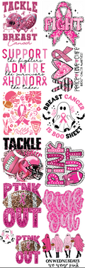 Breast Cancer Premade DTF Gang Sheet 21 x 65