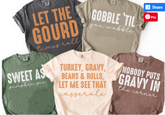 Choose your favorite Thanksgiving Saying DTF Transfer