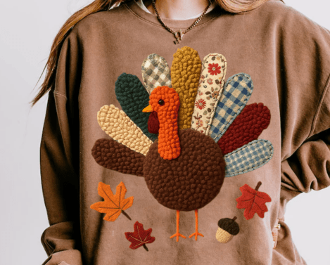 Turkey Faux patchwork DTF Transfer
