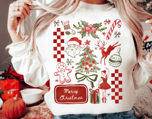 Watercolor Christmas tis the season DTF Transfer