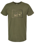 Wyoming 307 Authentic bull elk antlers t-shirt or hoodie