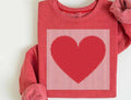 Striped Heart Square DTF Transfer