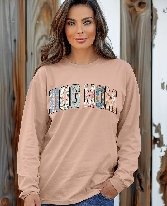 DOG MOM Faux embrodiery  DTF Transfer