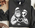 Big Foot Alien Making Heart DTF Transfer