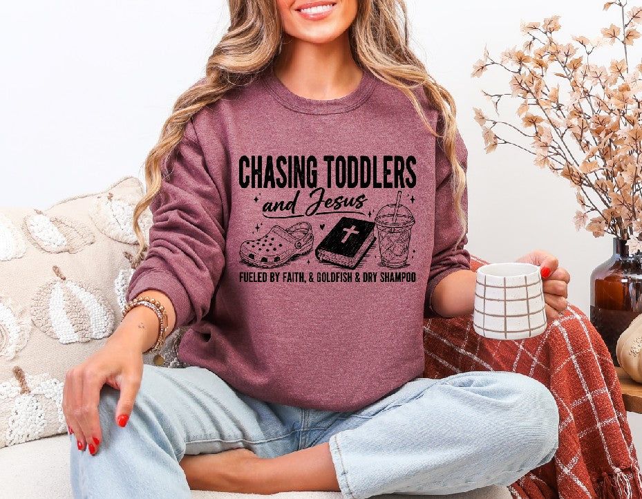 Chasing Toddlers and Jesus DTF Transfer
