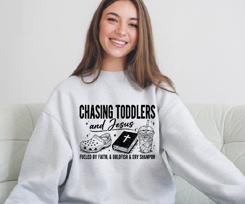 Chasing Toddlers and Jesus DTF Transfer