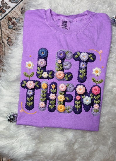 Faux Stitch Let Them DTF Transfer