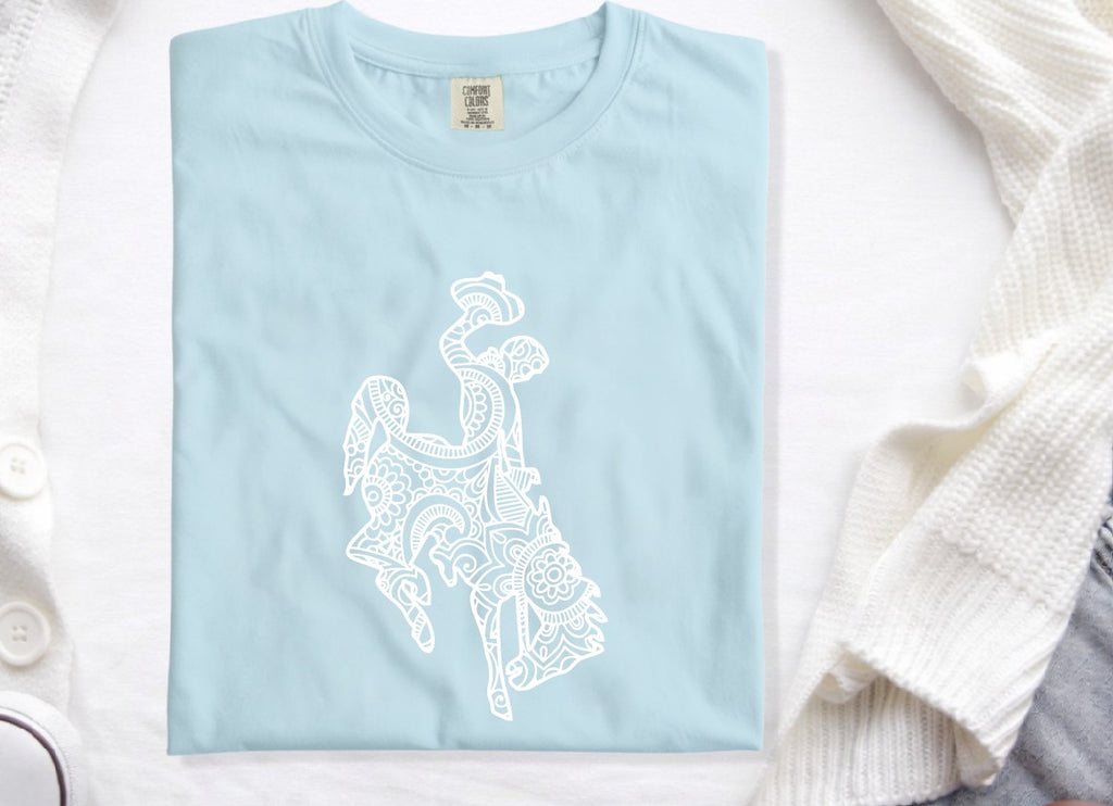 White Wyoming Lattice on Comfort Color T-Shirt