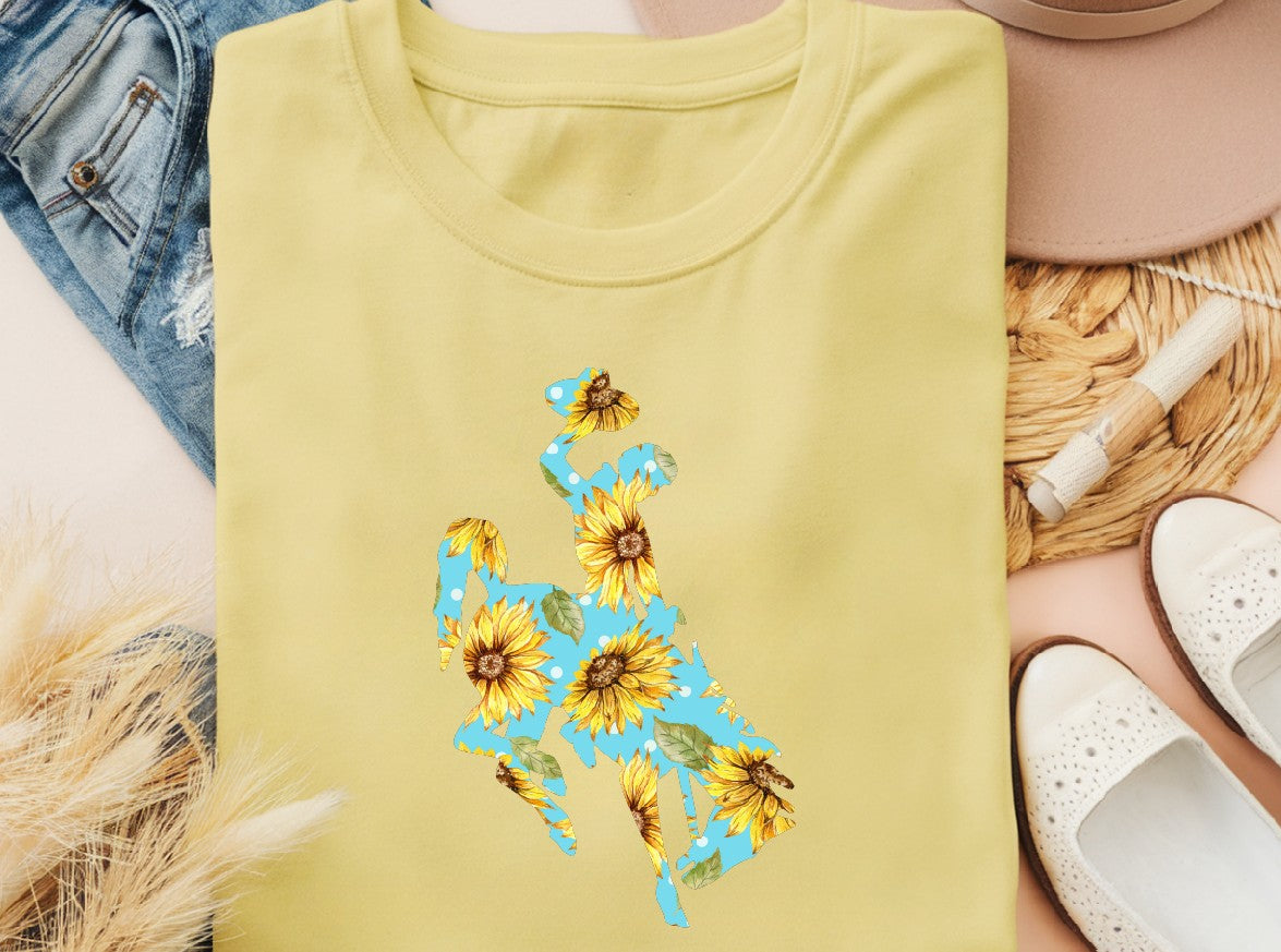 Spring Bucking Horse on Comfort Colors T-Shirt