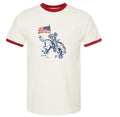 American Cowboy with flag on ringer tee or hoodie