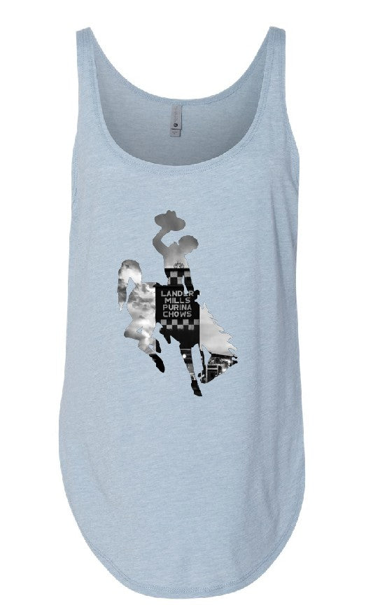 Lander, WY Bucking horse on tanks or tees