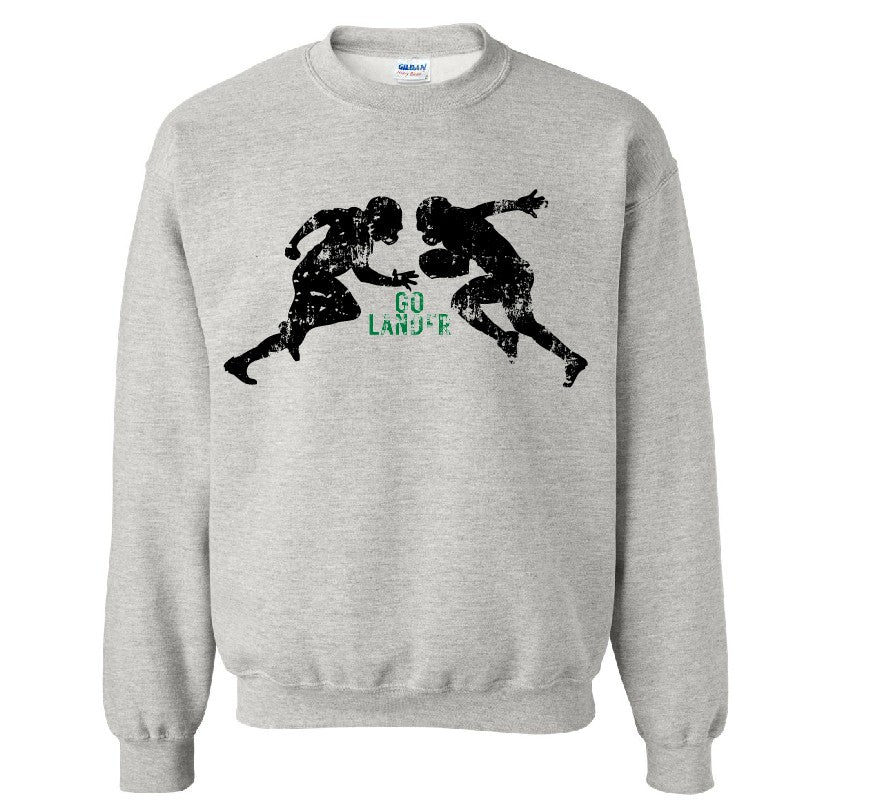 Distressed GO Lander Football Hoodie