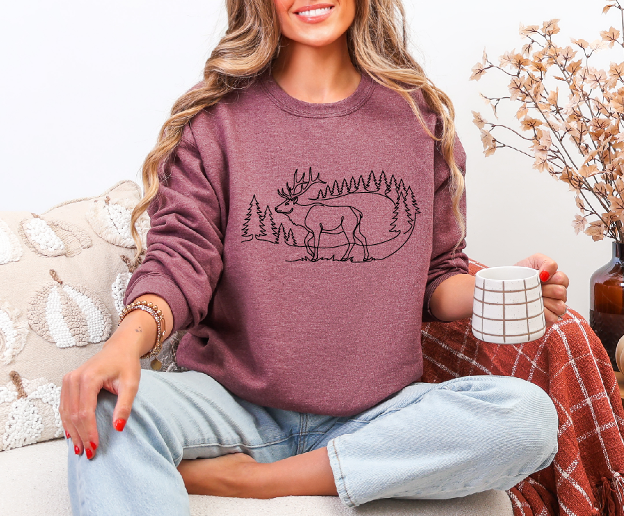 Line elk crewneck