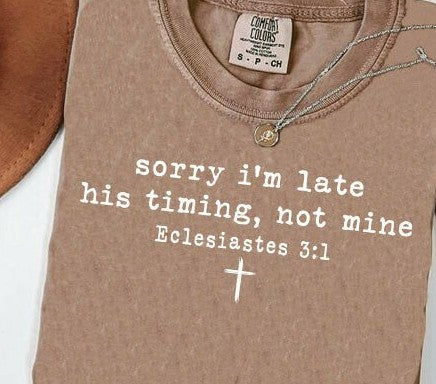 Sorry I'm late his timing, not mine comfort color t-shirt