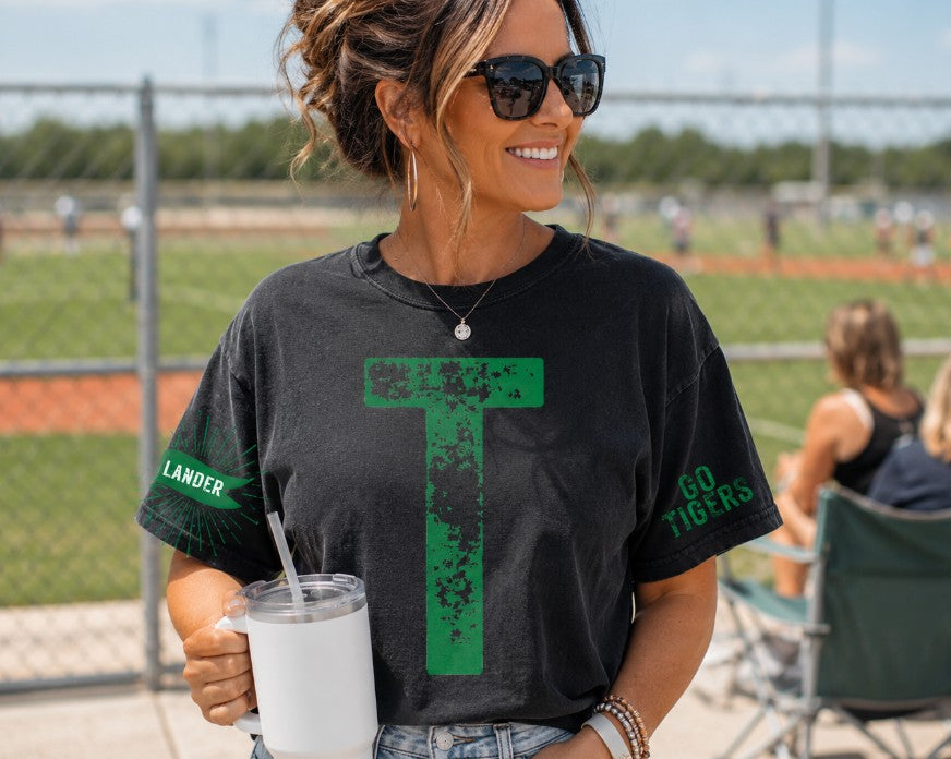 Distressed Game Comfort Colors Shirt pick your local schools