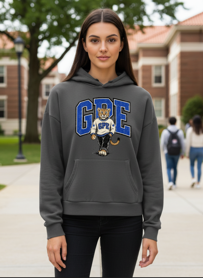 Distressed School Mascot Hoodie