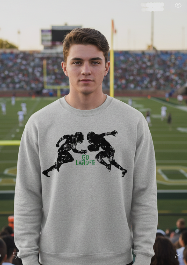 Distressed GO Lander Football Hoodie