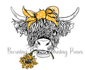 UV1 DTF Highland Sunflower Cow Decal