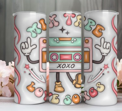 V15 Mix tape love songs Sublimation Tumbler Transfer