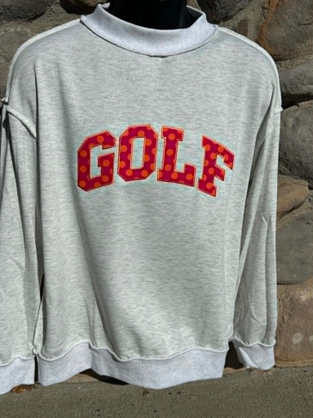 Women's Mock Neck Applique Embroidery Golf