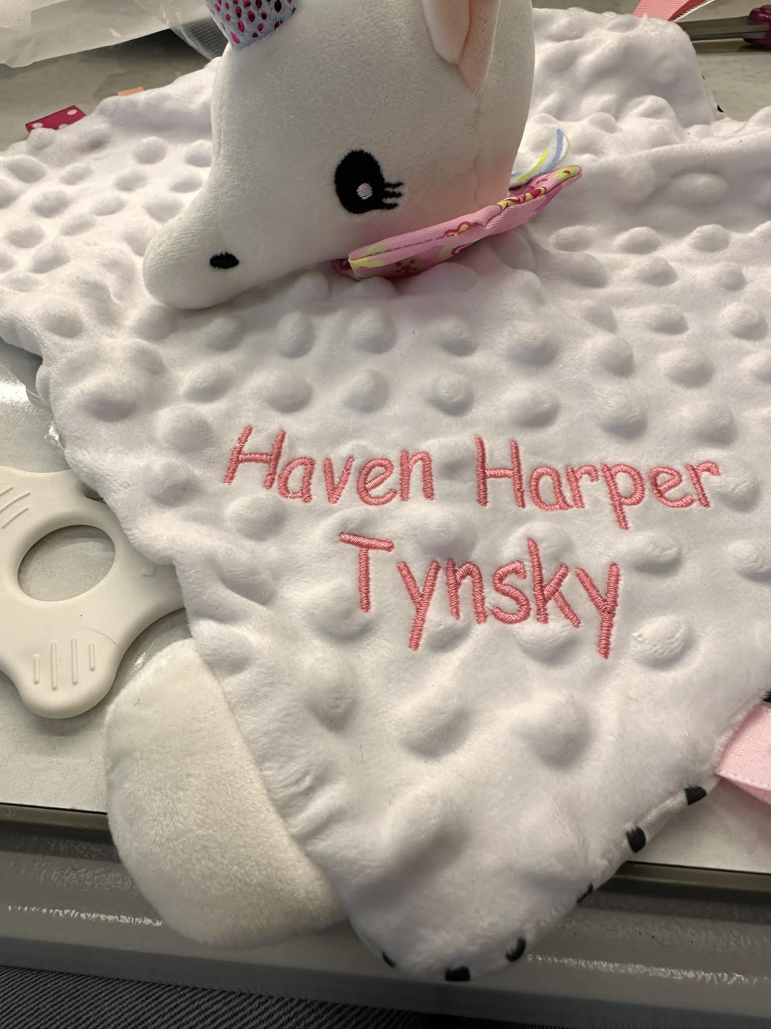 Baby Minky Animal rattle Lovies 3 Animals to choose from and personalized