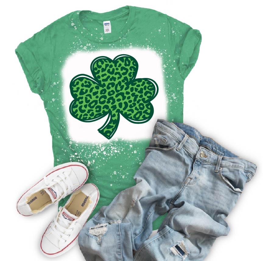 St. Patricks Day leopard Clover DTF Print-Burning Presses