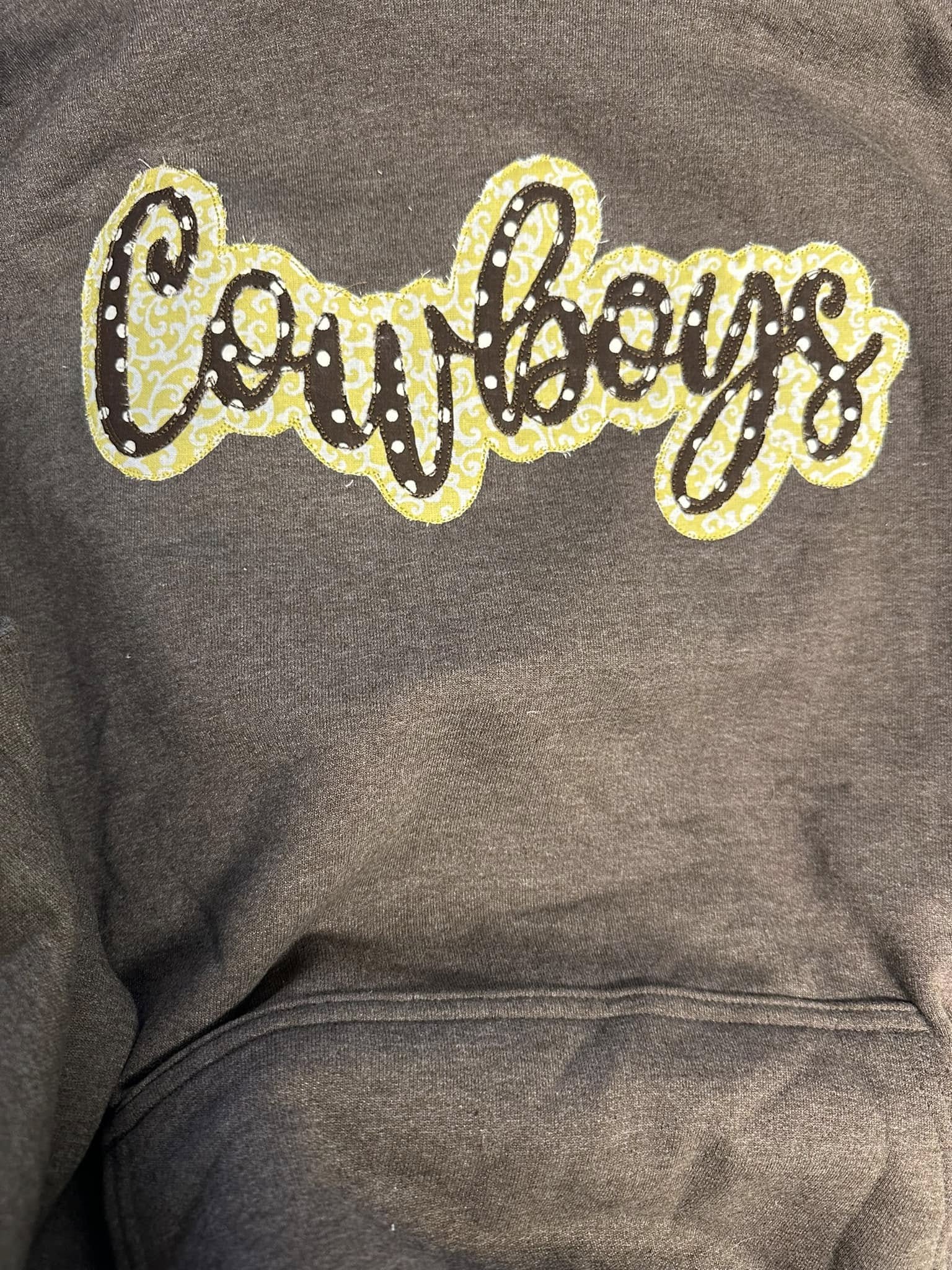 Embroidery Applique Cowboys Hoodie