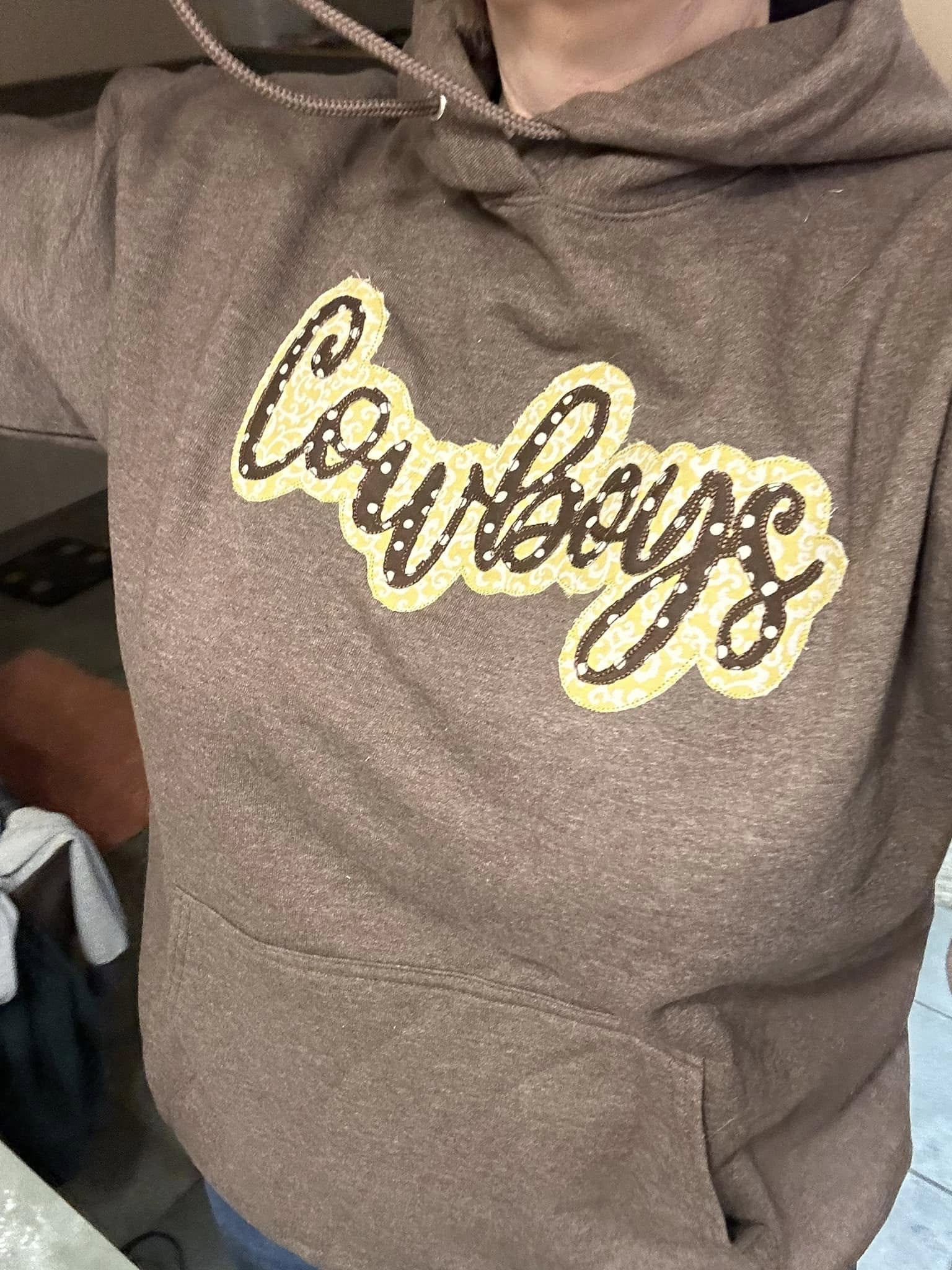 Embroidery Applique Cowboys Hoodie