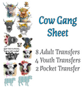 Premade DTF Cow Gang sheet 21 x 60