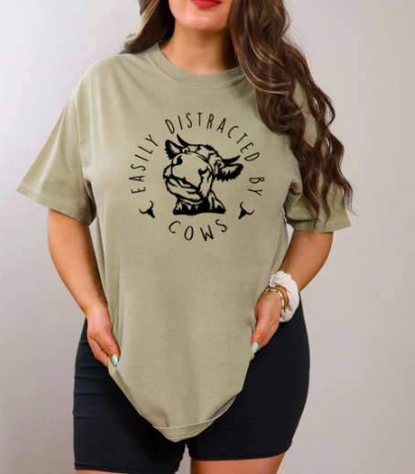 SS20 Easily Distracted by cows Screen Print Transfer