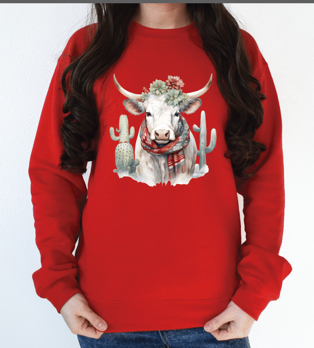 Christmas cow boy or girl DTF Transfers