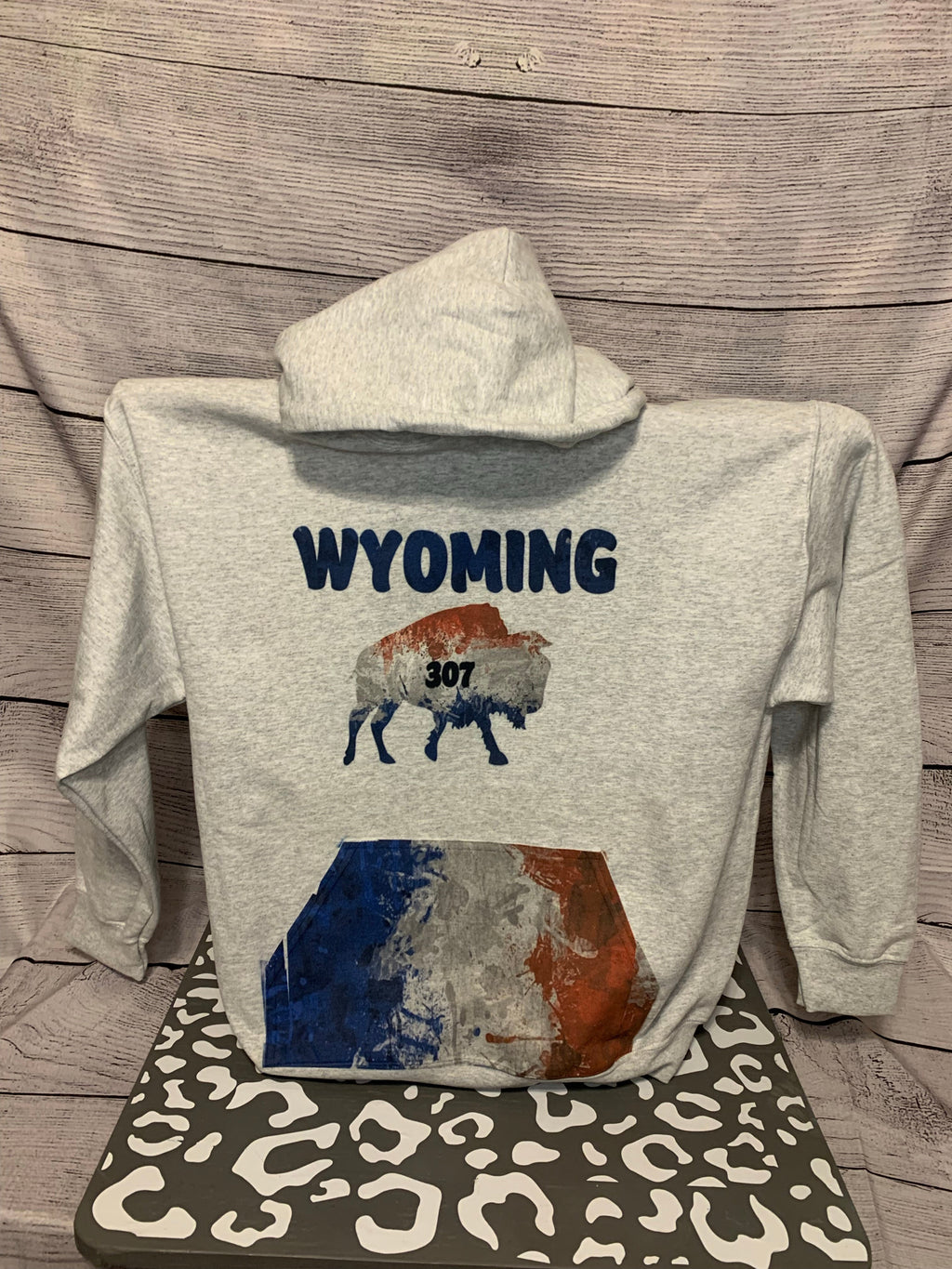 Wyoming 307 Hoodie red, white, and blue-Burning Presses