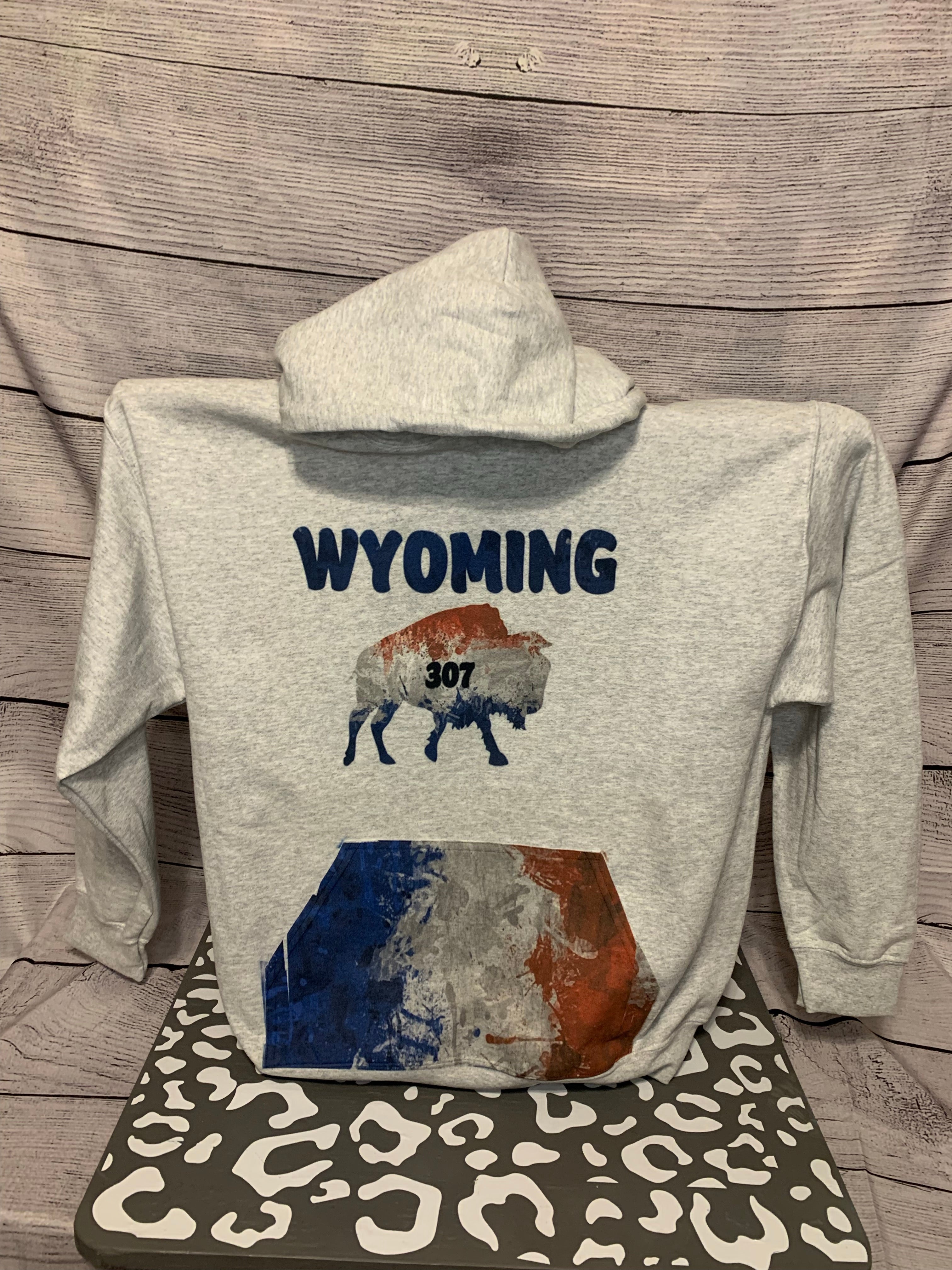 Wyoming 307 Hoodie red, white, and blue-Burning Presses