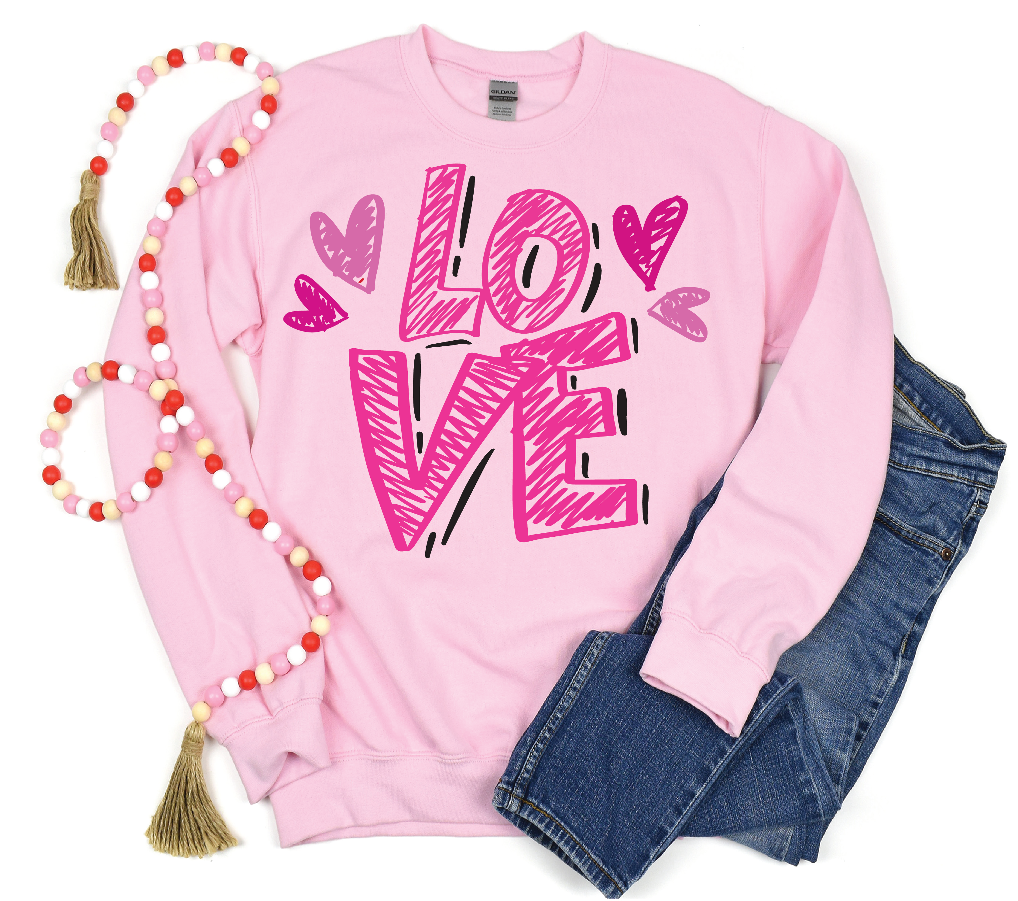 LOVE Valentines day DTF Print-Burning Presses