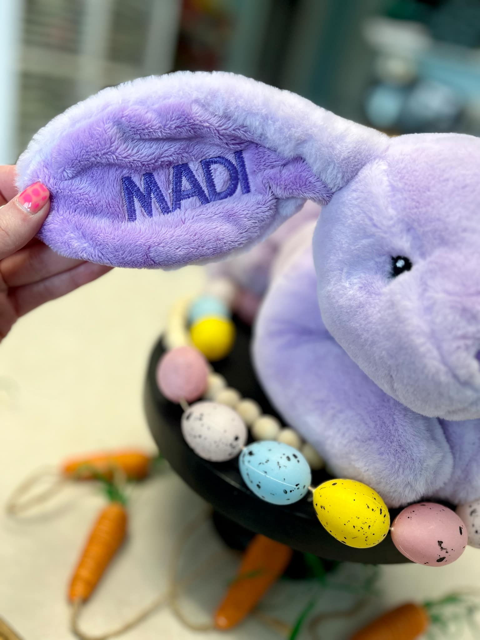 Easter bunny with Custom Name Embroidered