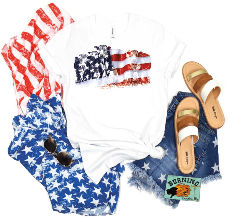 Red White and Blue Cows DTF Transfer