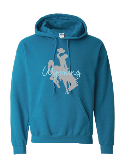 Wyoming Cowboys teal and grey Hoodie