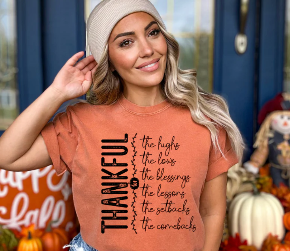 SS191 Thankful meanings screen print