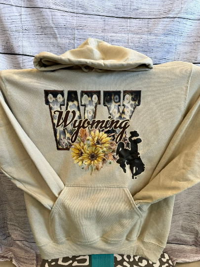 Wyoming Sunflower Hoodie, crewneck, or T-shirt-Burning Presses