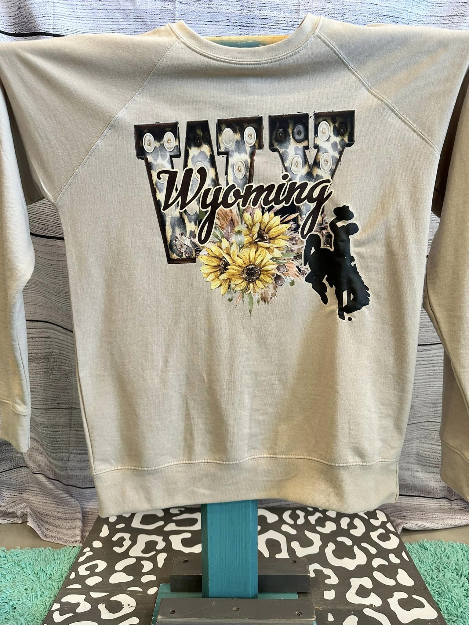 Wyoming Sunflower Hoodie, crewneck, or T-shirt-Burning Presses