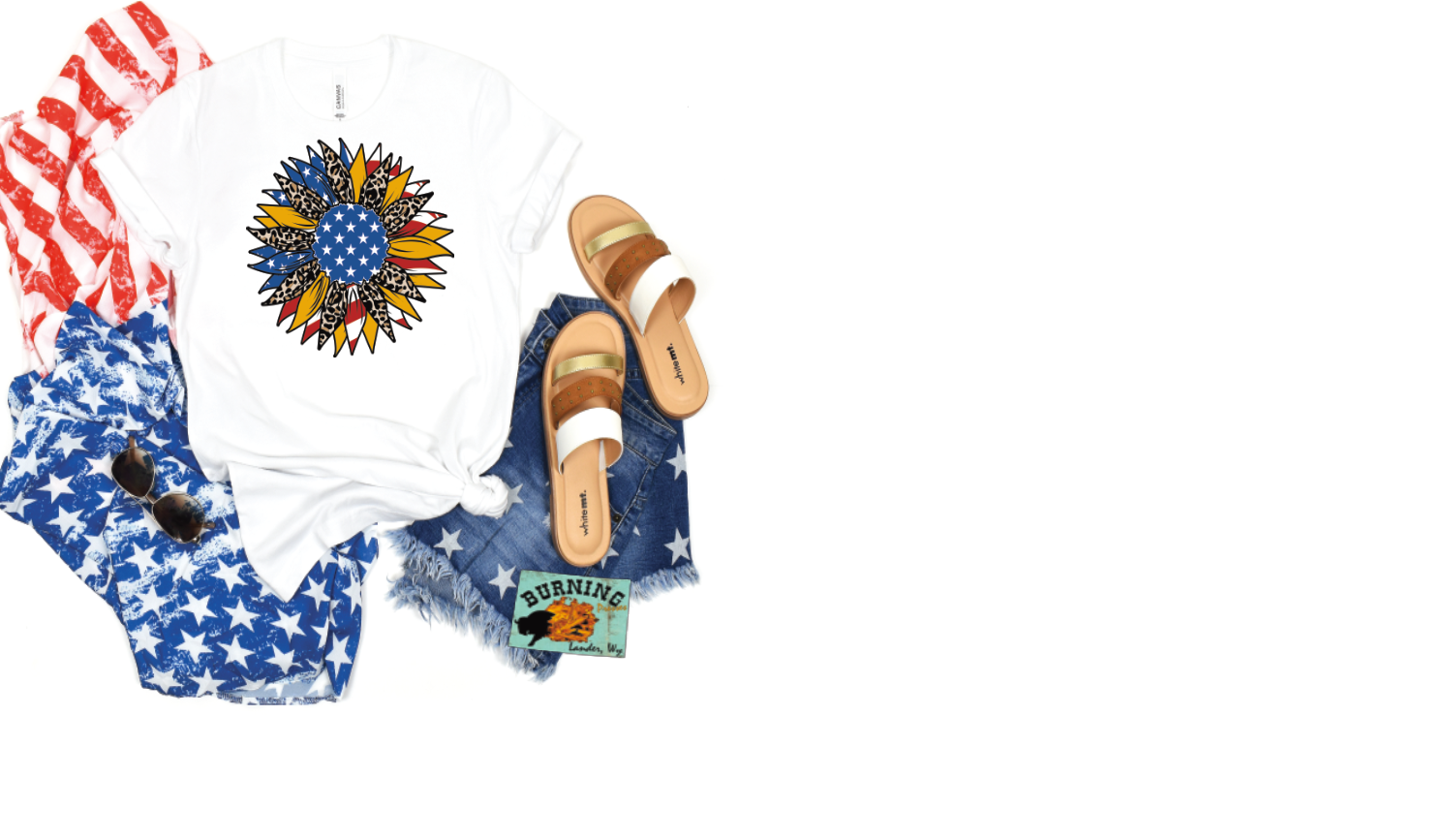 Patriotic Sunflower DTF transfer