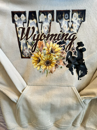 Wyoming Sunflower Hoodie, crewneck, or T-shirt-Burning Presses