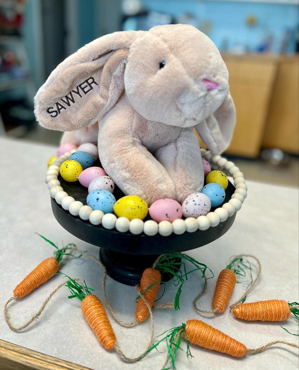 Easter bunny with Custom Name Embroidered