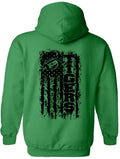 Tiger Football Flag Hoodie-Burning Presses
