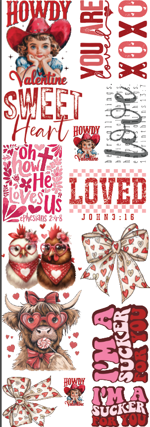 Religous Valentine's Premade DTF Gang Sheet 21 x 60